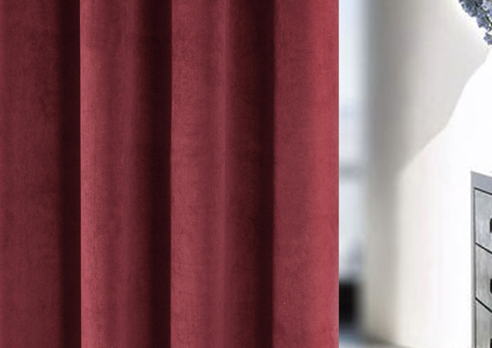 Oxford (Blackout) Pencil Pleat, Red - Ready Made Curtains - Image 5